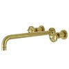 Kingston Brass KS8047RX Wall Mount Tub Faucet, Brushed Brass KS8047RX